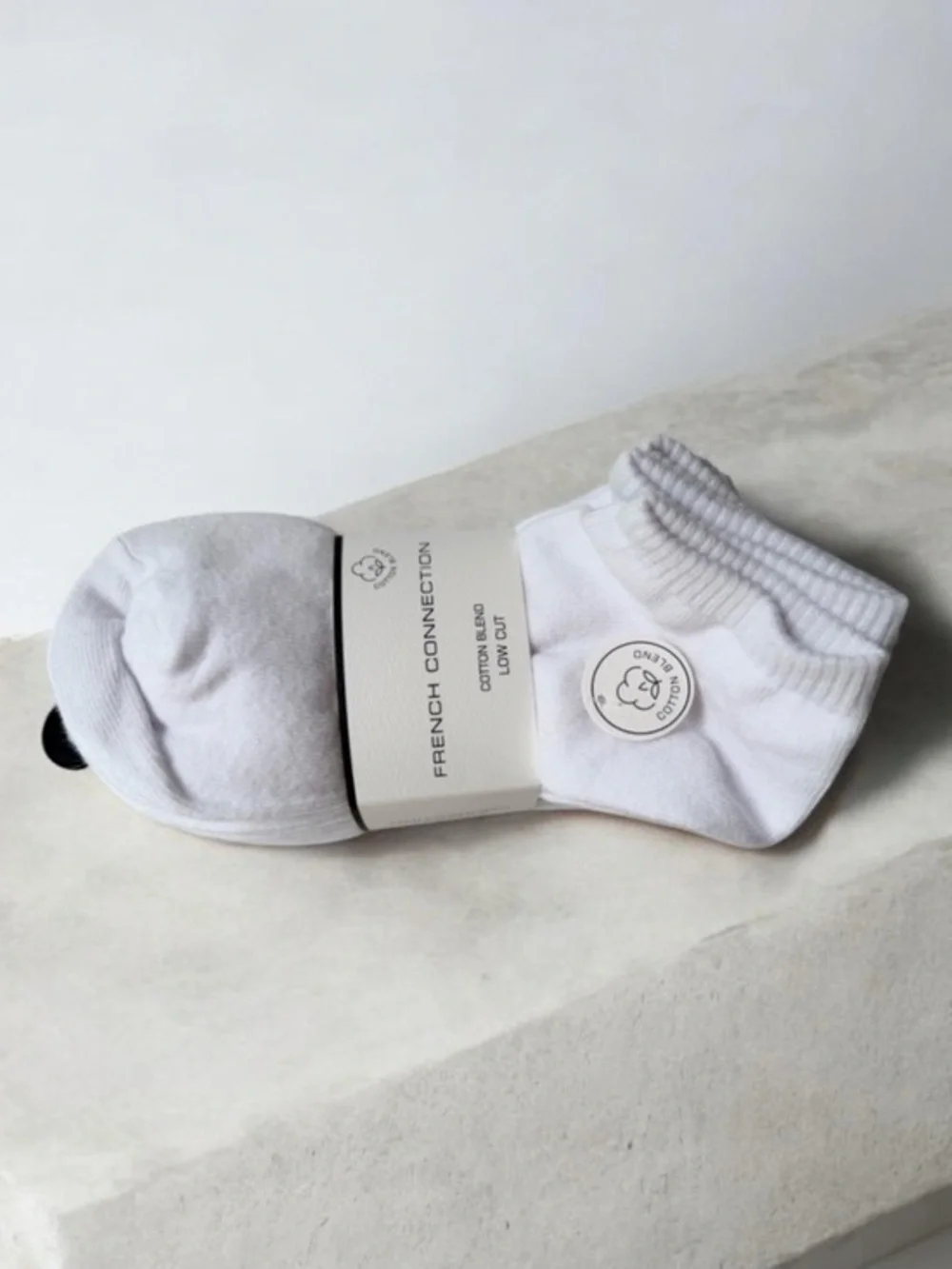 French Connection White Low-Cut Athletic Socks - 10 Pack cotton